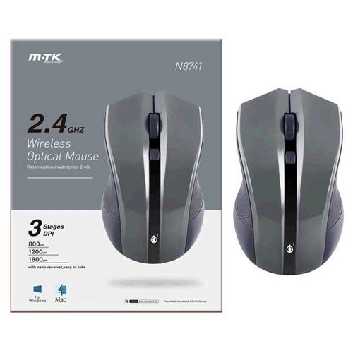 RATON M-TK N8741 INALAMBRICO GRIS OSCURO